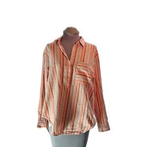 Maeve By Anthropologie Size M 1/4 Button Up Long Sleeve Shirt/top